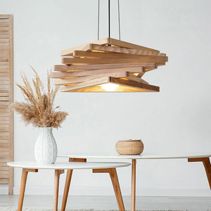 โคมไฟระย้าไม้สุดสร้างสรรค์งานหัตถกรรมจากไม้ไผ่โคมไฟเพดานร้านอาหารห้องครัวเกาะ - Product Image 5