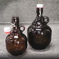 Bouteilles de bière en verre ambre vides de 2 L avec bouchon à bascule pour la fabrication de bière en gros