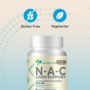 Comprimés de <span class=keywords><strong>NAC</strong></span> 600 mg pour le soutien hépatique, libération rapide et prolongée, sans OGM, sans gluten, supplément <span class=keywords><strong>alimentaire</strong></span> en gros - Product Image 2