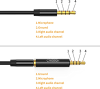 CableCreation Adaptador Divisor de Audio para Auriculares y Micrófono, 3.5mm Macho a Doble 3.5mm Hembra, con Blindaje Trenzado de PVC para Computadora y Automóvil