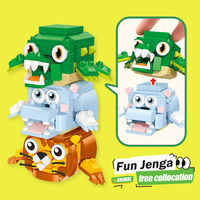 59153-59158 Animal sauvage mignon assemblage blocs de construction ensemble enfants éducatifs en gros briques Mini jouets