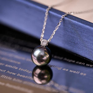 Collar con Colgante de Perla Aurora Edison, Diamante Blanco Australiano, Oro de 18K, Elegante Conjunto de Diamantes, Abrigos de Mujer con Luz Fría de Montaña - Product Image 1