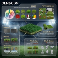 Lapangan Sepak Bola Rumput Buatan Indoor Ukuran Penuh 20mm Set Lengkap dengan Sistem Pencahayaan, Pagar Penahan Bola, Gawang, Pasokan Langsung Pabrik