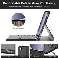 Casing Keyboard Nirkabel dengan Trackpad Lepas Pasang Magnetik Slim Folio untuk Samsung Galaxy Tab A11 Plus 2025 A9 Plus 11 inci 2023