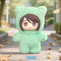 Nouvelle série de figurines en peluche à oreilles de chat EAKI Jujutsu Kaisen, boîte mystère, décorations de bureau, poupées en peluche tendance, cadeaux mignons
