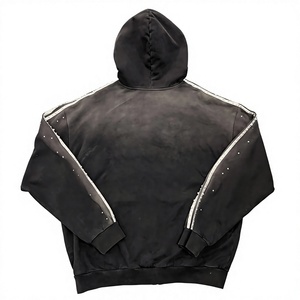 <b>Men's</b> <b>Black</b> Zip-Up <b>Hoodie</b> with Rhinestone Casual Hooded Sweatshirt Regular Fit High Quality <b>Hoodie</b> <b>For</b> <b>Man</b> - Product Image 2