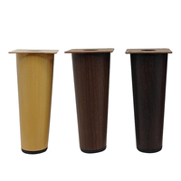 Nouvelles pieds de canapé coniques en bois grainé et noir, style chinois, pour meuble TV et table basse