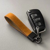 Porte-clés de voiture de luxe en cuir véritable, boucle de couleur Pure, porte-clés de voiture, porte-clés de créateur