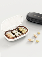 Mini organizador de pastillas portátil de 3 compartimentos, almacenamiento profesional de medicamentos, sellado con protección contra la luz, multifuncional, ideal para viajes