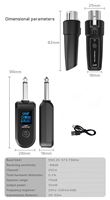 Adaptateur de microphone sans fil XTUGA K1 en plastique, convertisseur de microphone dynamique filaire, capteur de guitare XLR 20-30M