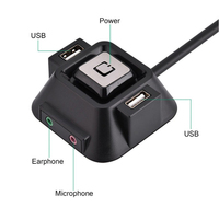 Hub USB multifonction avec fente audio, bouton marche/arrêt, interrupteur pour ordinateur de bureau, pour PC