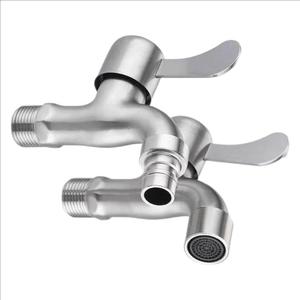 <span class=keywords><strong>Robinet</strong></span> de machine à laver en acier inoxydable 304, 1/2 pouce, avec noyau en cuivre, bec pointu, poignée estampée, pour extérieur et bassin de lavage - Product Image 1