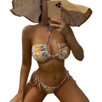 2025 Tweedelige Badpakken Sexy Vrouwen String Badmode Print Badpak Extreme Mini Bikini Sets