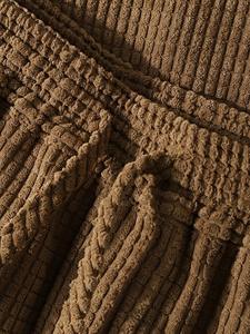 रंग ब्लॉक 2 टुकड़ा सेट छोटे आस्तीन कॉलर पुरुषों के लिए ग्रीष्मकालीन पोशाक 100% कपास कॉर्डरॉय पुरुषों के लिए शॉर्ट्स - Product Image 5