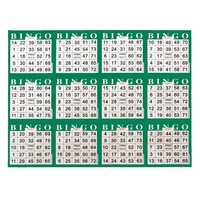 Tarjetas de Bingo Reciclables de Gran Tamaño a Todo Color, 75 Bolas, con Códigos de Barras de Colores Personalizados, Impresión Digital, Papel Offset, Laminado con Película
