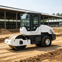 Rouleau compresseur vibrant à tambour unique en acier de 6 tonnes, entraînement hydraulique intégral, mini-compacteur certifié CE EPA pour la construction routière RUIBOTE