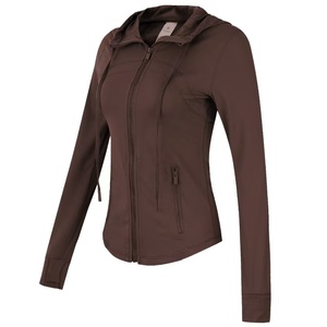 Women's Plus Size <b>Yoga</b> Hoodie <b>Jacket</b>-Spandex/Nylon Material Full Sleeve Breathable & Quick-Dry Slim Fit for Spring/Autumn Sports - Product Image 6