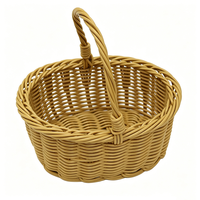 Panier en rotin PP tressé à la main avec poignée – Rangement durable pour jouets pour filles et garçons – Offre spéciale