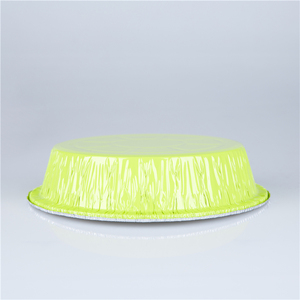 Plateau de cuisson rond en <span class=keywords><strong>aluminium</strong></span> durable de qualité alimentaire YC61, 670 ml, coloré, jetable, compatible <span class=keywords><strong>micro</strong></span>-ondes, récipient en <span class=keywords><strong>aluminium</strong></span> froissé, moules à tarte - Product Image 3