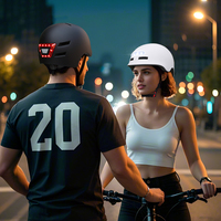 Casque de scooter électrique GUDOOK, casque de patinage unique et populaire, casque de skateboard de cyclisme avec lumières d'avertissement LED avant et arrière