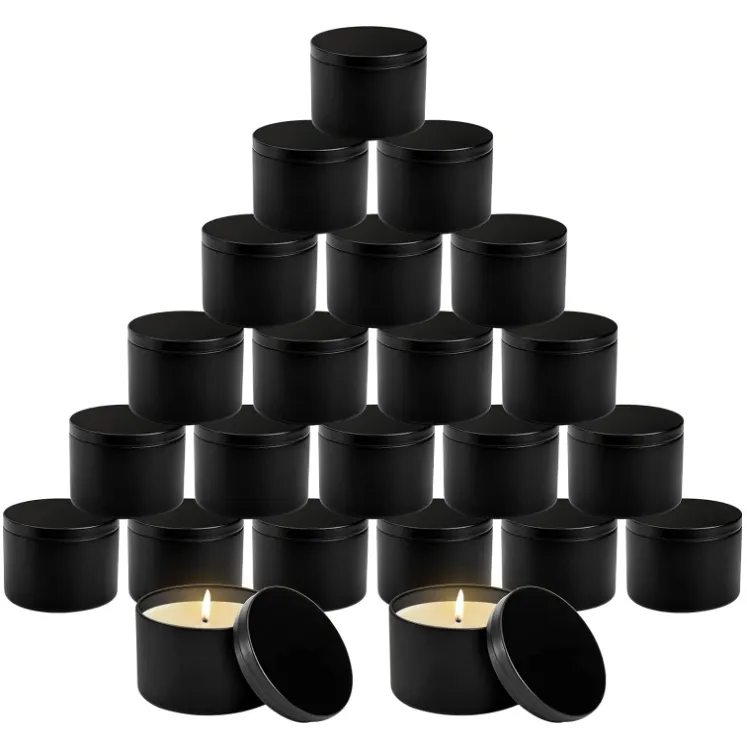 2 oz 4 oz 6 oz 8 oz 16 oz all'ingrosso contenitori di candele di latta di grandi dimensioni nera profumata