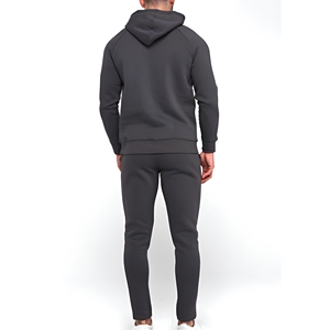 Ensemble de survêtement pour homme à capuche, manches longues, couleur unie, sweat-shirt et pantalon décontractés avec poches latérales, coupe classique - Product Image 2