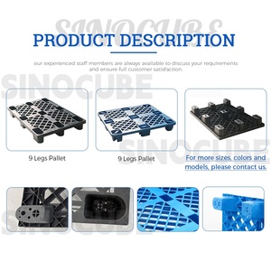 <span class=keywords><strong>Pallet</strong></span> in Plastica Sinocube Euro HDPE Leggero, Impilabile, con 9 Piedi, Superficie Perforata su un Lato, <span class=keywords><strong>Dimensioni</strong></span> Standard, Resistente, a 4 Vie - Product Image 2