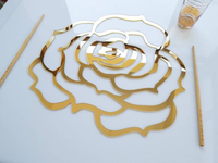 Sous-plat moderne en acrylique miroir découpé au laser pour la décoration de table de mariage ou d'anniversaire, assiette de présentation, sous-plat de mariage et coussinets