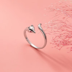 Tuyên Bố Động Vật Fox Hình Dạng Với <span class=keywords><strong>Ruby</strong></span> Zircon 925 Sterling <span class=keywords><strong>Silver</strong></span> Bạc Có Thể Điều Chỉnh Mở Knuckle Nhẫn Đồ Trang Sức Thời Trang Cho Phụ Nữ - Product Image 3