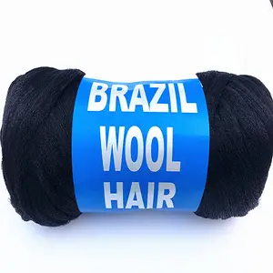 ツイストブレイディングコンローヘアエクステンションブラック人工毛用ブラジリアンヘアウール