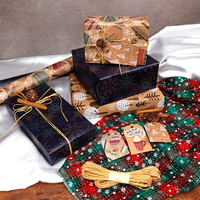 Juego de papel de regalo multipatrón con temática navideña, 50*70cm, personalizable, papel de regalo decorativo para festivales