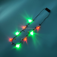 Colliers de boules de Noël en plastique, design 3D lumineux et coloré avec 3 modes d'éclairage LED, fournitures de fête en gros, non toxiques et durables