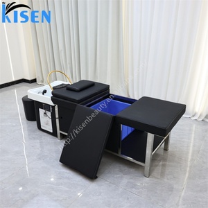 Kisen No Plumbing <b>Bed</b> Shampoo Head Spa Furniture with Water Storage <b>Heater</b> Water Circulation Fumigation Hair Treatment Bowl - Product Image 2