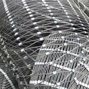 Mini Diamond Barrier Cable Ss Rope Mesh Safety Chain Link Fence Net Steel Knotted Flexible Wire Rope Mesh