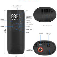 Pompe à air électrique portable multifonctionnelle sans fil NEWO avec manomètre pour vélos et motos