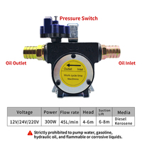 Pompa Transfer Bahan Bakar Diesel 300W 45L/mnt 12V 24V Motor DC dengan Fitur Auto Shut-off untuk Peralatan Pertanian Layar Digital