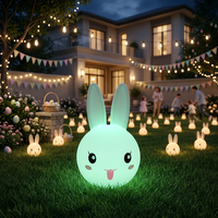 Décoration lumineuse LED en forme de lapin pour Halloween, Noël, Pâques, aménagement de pelouse, multicolore, télécommande