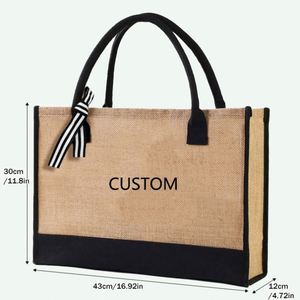 Customized Gift Jute Tote <b>Extra</b> <b>Large</b> Reusable Grocery Shopping Bag - Product Image 2