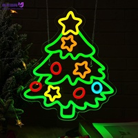 Letrero Luminoso LED Personalizado para Árbol de Navidad, Luz de Neón Acrílica, Decoración de Pared Interior y Exterior para Fiestas Navideñas y Árbol de Navidad
