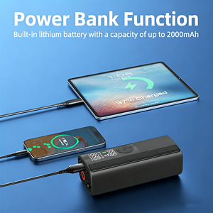 Compresseur d'air portable rechargeable T01 150 PSI en ABS avec lumière LED, batterie externe et arrêt automatique, moniteur de pression des pneus pour - Product Image 3