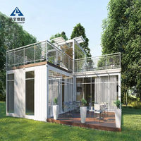 Casa Prefabricada de Dos Pisos, Estructura de Acero Modular de Instalación Rápida, Villa de Lujo, Cabaña, Casa Pequeña Portátil Lista para Enviar