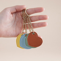 Porte-clés Cœur Personnalisé en Cuir PU et Alliage de Zinc, Breloque de Sac en Forme de Cœur, Anneau de Clés Élégant, Accessoire de Sac pour la Saint-Valentin