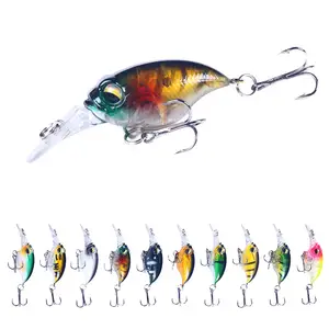 HENGJIA नए उत्पादों crankbait हार्ड प्लास्टिक ज्वलंत लालच 6CM 6.2G crankbait deap डाइविंग कृत्रिम सस्ते crankbaits