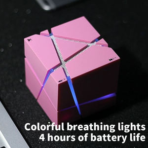 Geometric Cube Wireless <b>Speaker</b> Creative Split Surface RGB LED Light TF Card Mini Portable Desktop Gift <b>Audio</b> Box - Product Image 4
