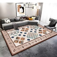 Tapis géométrique moderne de style européen de luxe, fabriqué à la machine en polyester, pour salon, adapté aux animaux domestiques