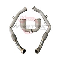 Tubería de Escape de Acero Inoxidable Vortex para Porsche Panamera 971 2.9T 4.0T 2017-2023 con Protección Térmica y Orificios para Sensores, Soldada con TIG