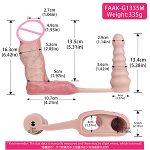 FAAK 2 en 1 : Perles anales en silicone et manchon pénien ouvert simulé, godemiché creux réaliste, plug anal S M, jouets sexuels pour hommes OEM ODM - Product Image 2