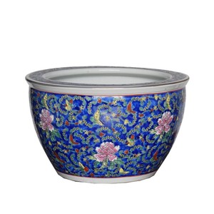 Jingdezhen Famille Rose Ceramic <strong>Fishbowl</strong> Chinese Style Home Decoration Feng Shui Pot Tree Planting Bonsai - Product Image 1