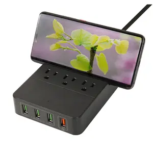 Ciabatta piccola e portatile con 4 prese USB e 3 fori a grande distanza presa ca Standard usa spina a muro in materiale ABS