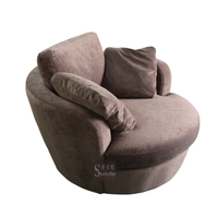 Fauteuil Canapé Simple Moderne en Velours OEM ODM avec Rembourrage en Éponge, Design Rotatif, Chaise Longue de Luxe pour Villa